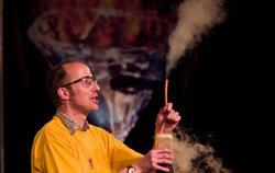 Andrea Sella doing a demonstration